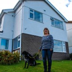 Claire Morris outside her house in Penclawdd