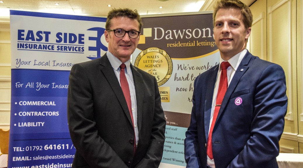 Ian Bateman, Commercial Insurance Director at Eastside Insurance Services, with Ricky Purdy, Director of Dawsons residential lettings