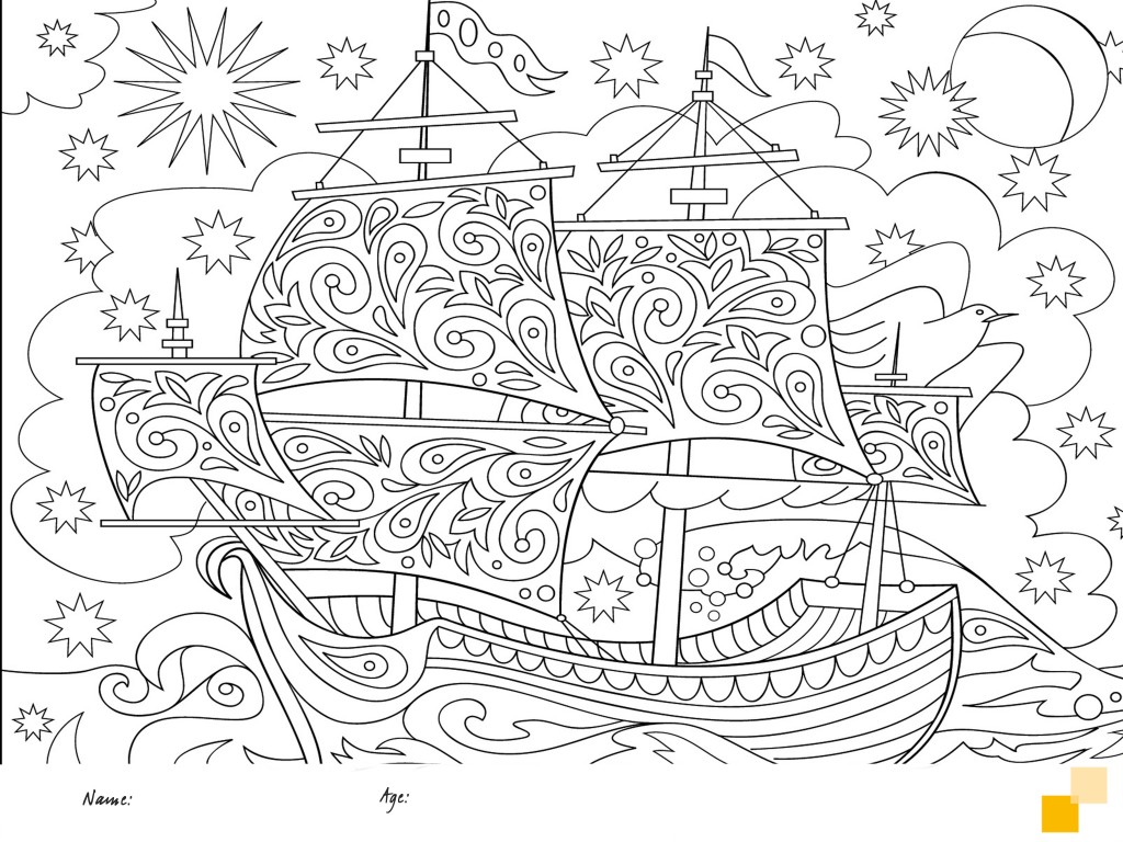 Colouring in boat from Dawsons