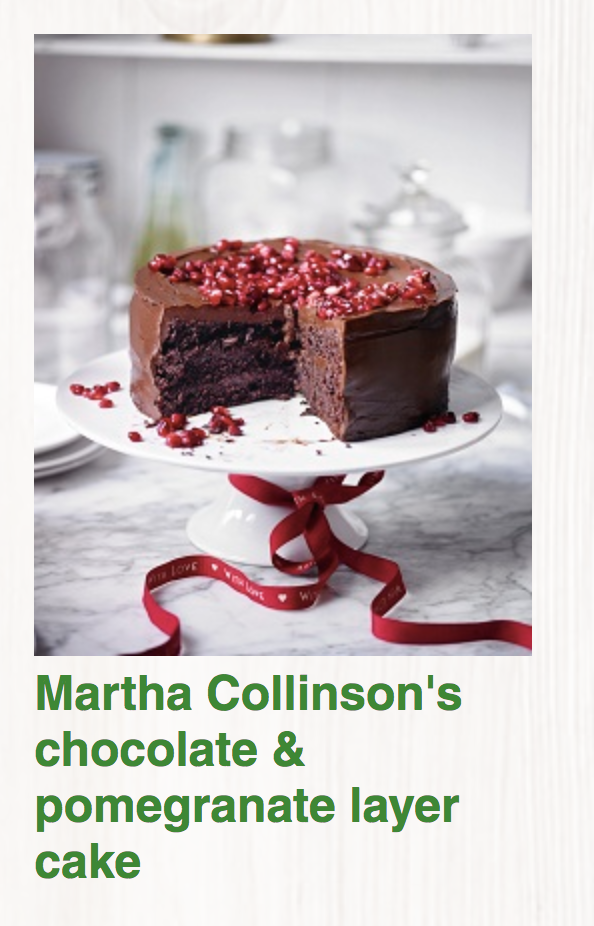 Martha Collinsons Chocolate and Pomegranate layer cake