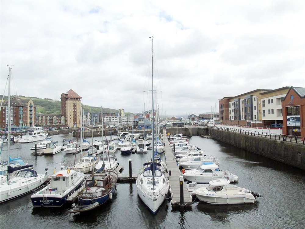 view from property for sale in swansea maritime quarter