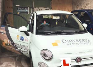 ELFIE TAKES A DAWSONS CAR FOR A RIDE AROUND SWANSEA
