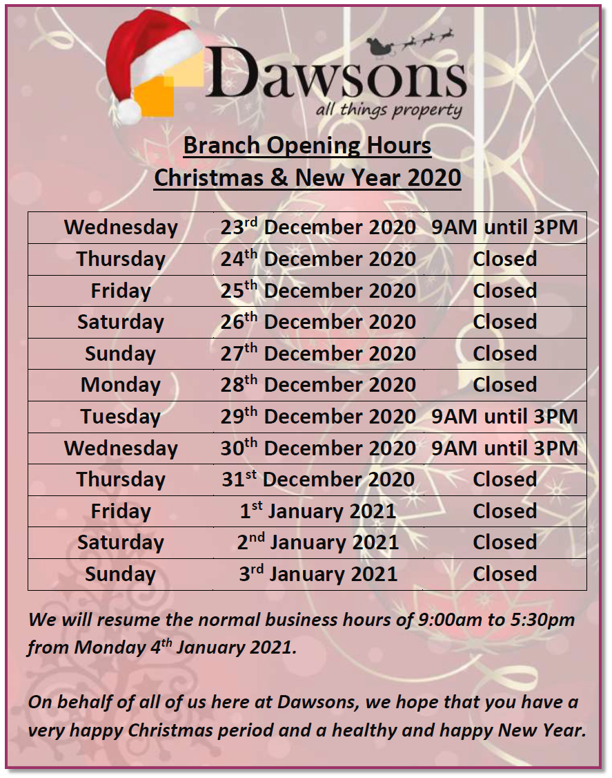 Dawsons Swansea Christmas Opening Hours